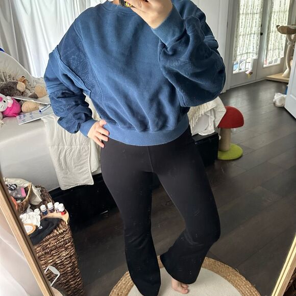 Free People We the Free Women’s Blue Extra Small Cropped Pullover Sweatshirt - Picture 2 of 6